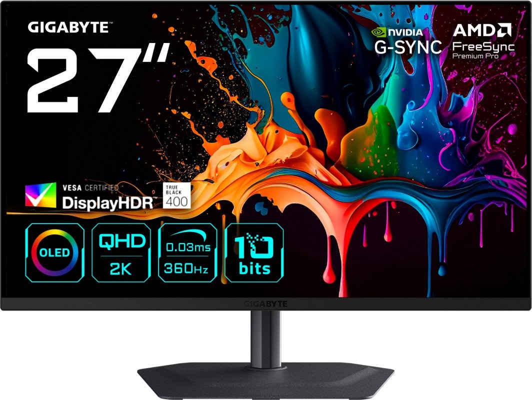GIGABYTE MO27Q3 27 OLED 2K QHD Gaming Monitor 360Hz
