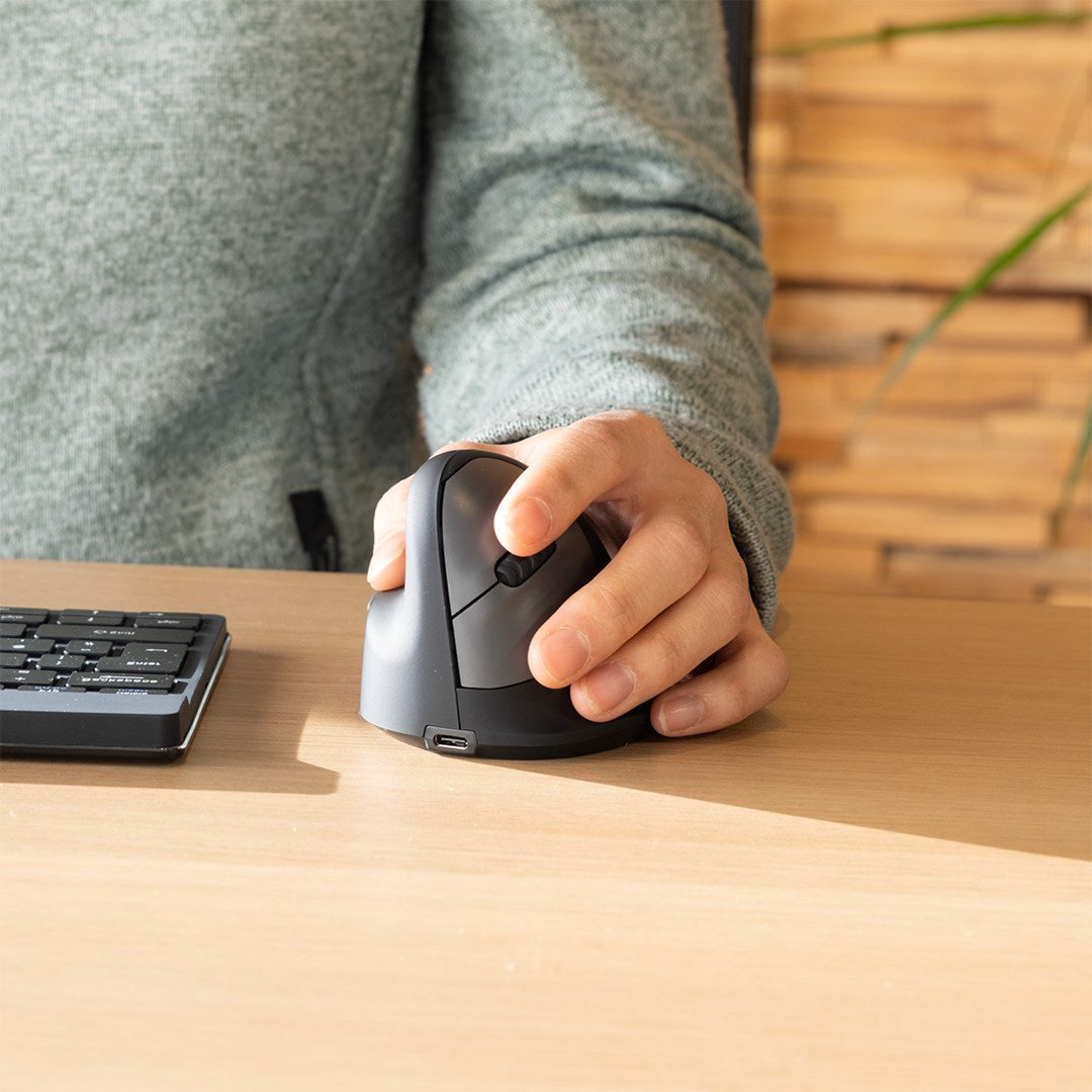 R-Go Maus HE ergonomisch links Bluetooth groß black/silver retail (RGOHEWLL)