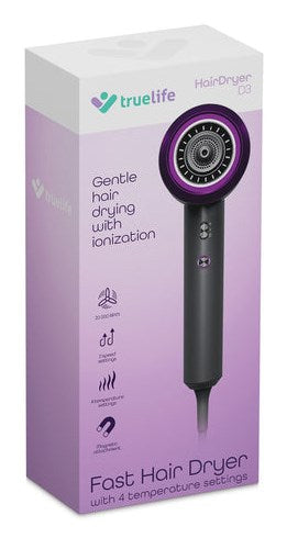TrueLife HairDryer D3 hair dryer 1800 W Black
