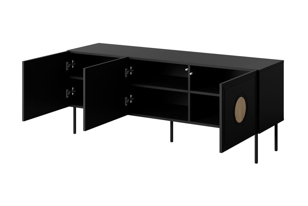 PALAZZO RTV Cabinet 150x42x60 Black + Oak Craft