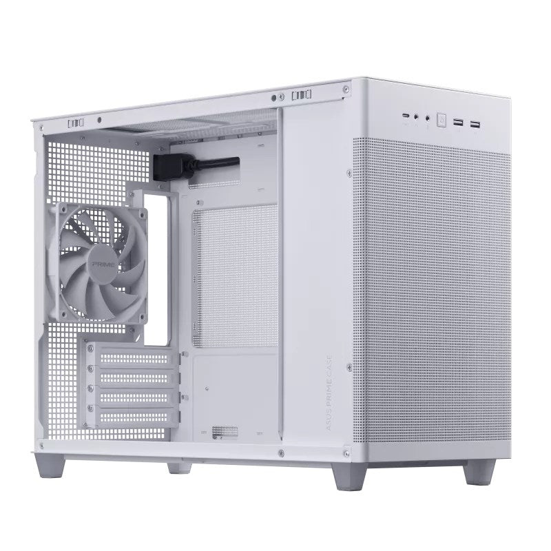 ASUS AP201 Prime Case TG - White MicroATX PC Case