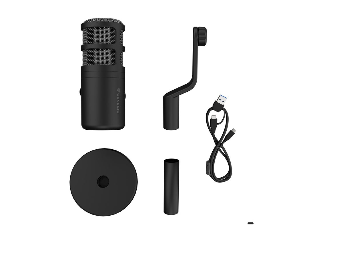 Genesis RADIUM 350D Microphone - Black - USB - Wired - 2.5 m Cable NGM-2168