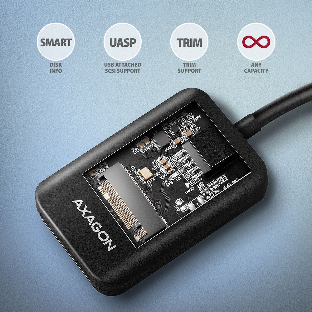AXAGON USB-C SSD Adapter M.2 NVMe SATA 10 Gbit/s Model ZUUS-702