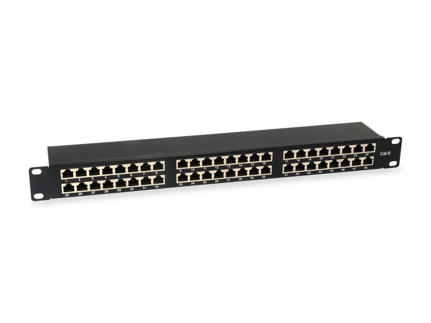 equip Pro - Patch Panel - Rack Mountable - CAT 6 - STP - RJ-45 X 48 - Black - 1U - 48.3 cm