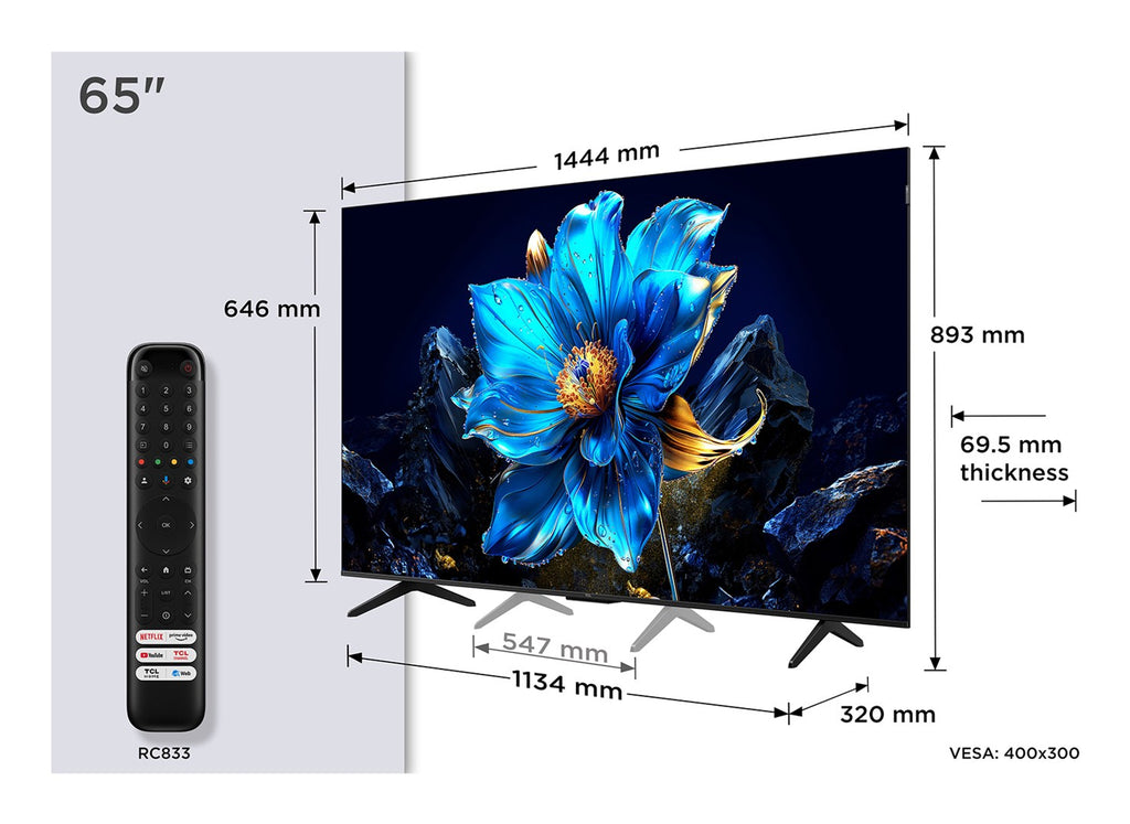 TCL P79K 65P79K TV 165.1 cm (65) 4K Ultra HD Smart TV Wi-Fi Metallic cd/m2
