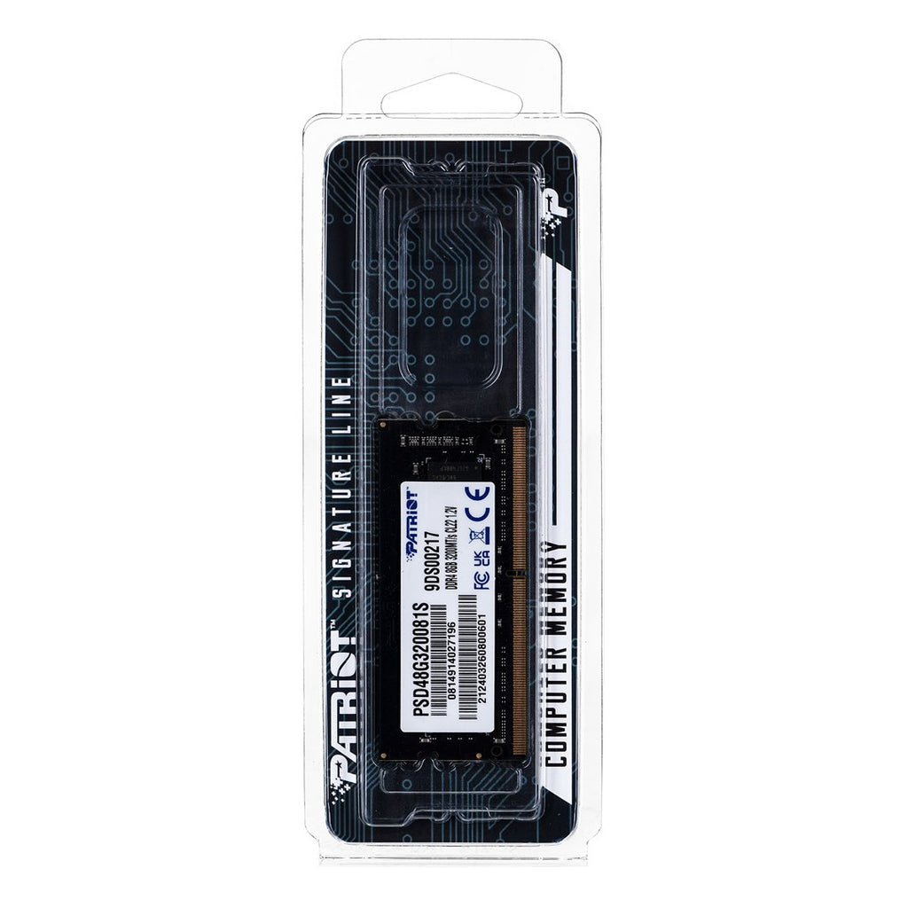 Patriot Signature Line DDR4 8 GB SO DIMM 260-PIN 3200 MHz PC4-25600 CL22 1.2 V Unbuffered Non-ECC PSD48G320081S