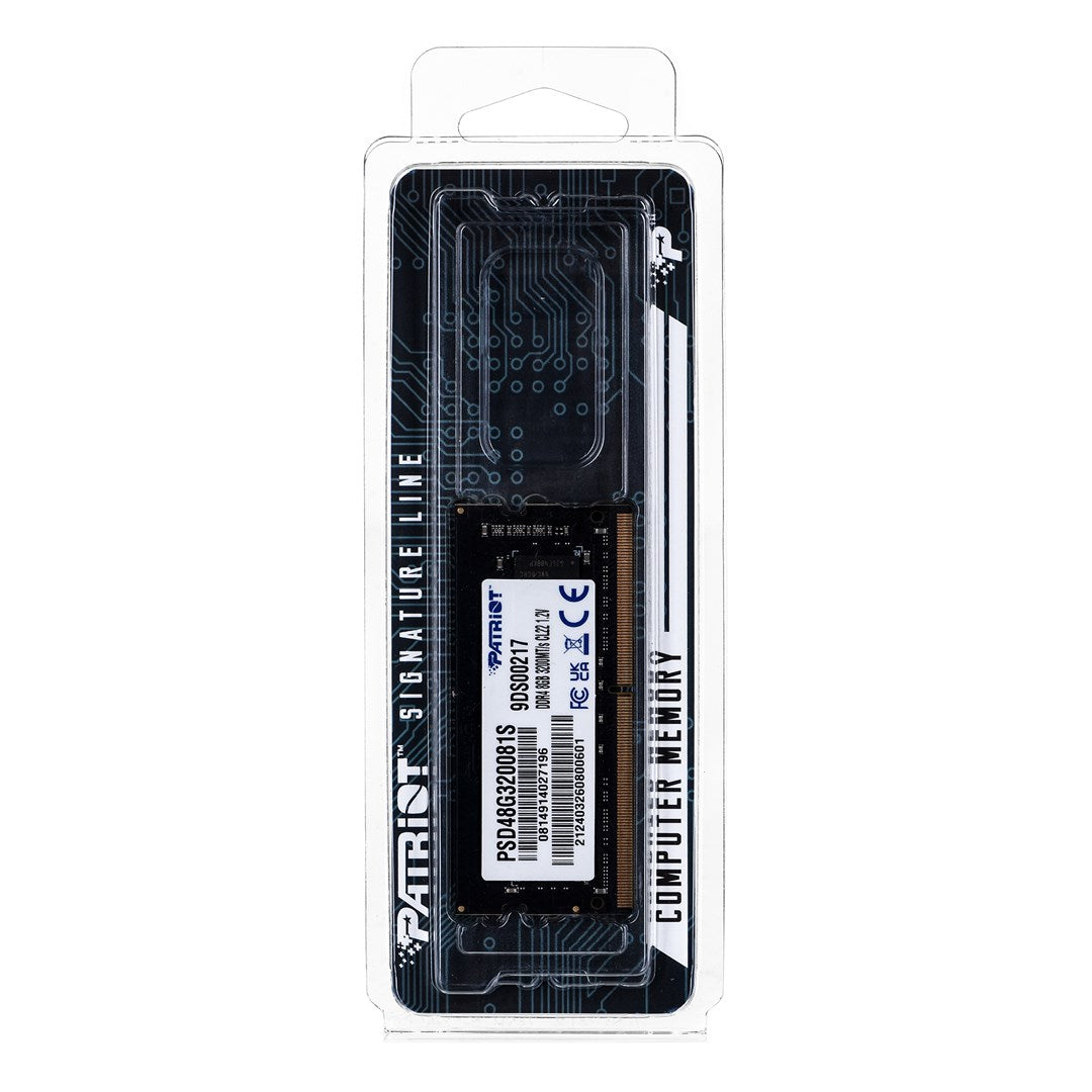 Patriot Signature Line DDR4 8 GB SO DIMM 260-PIN 3200 MHz PC4-25600 CL22 1.2 V Unbuffered Non-ECC PSD48G320081S