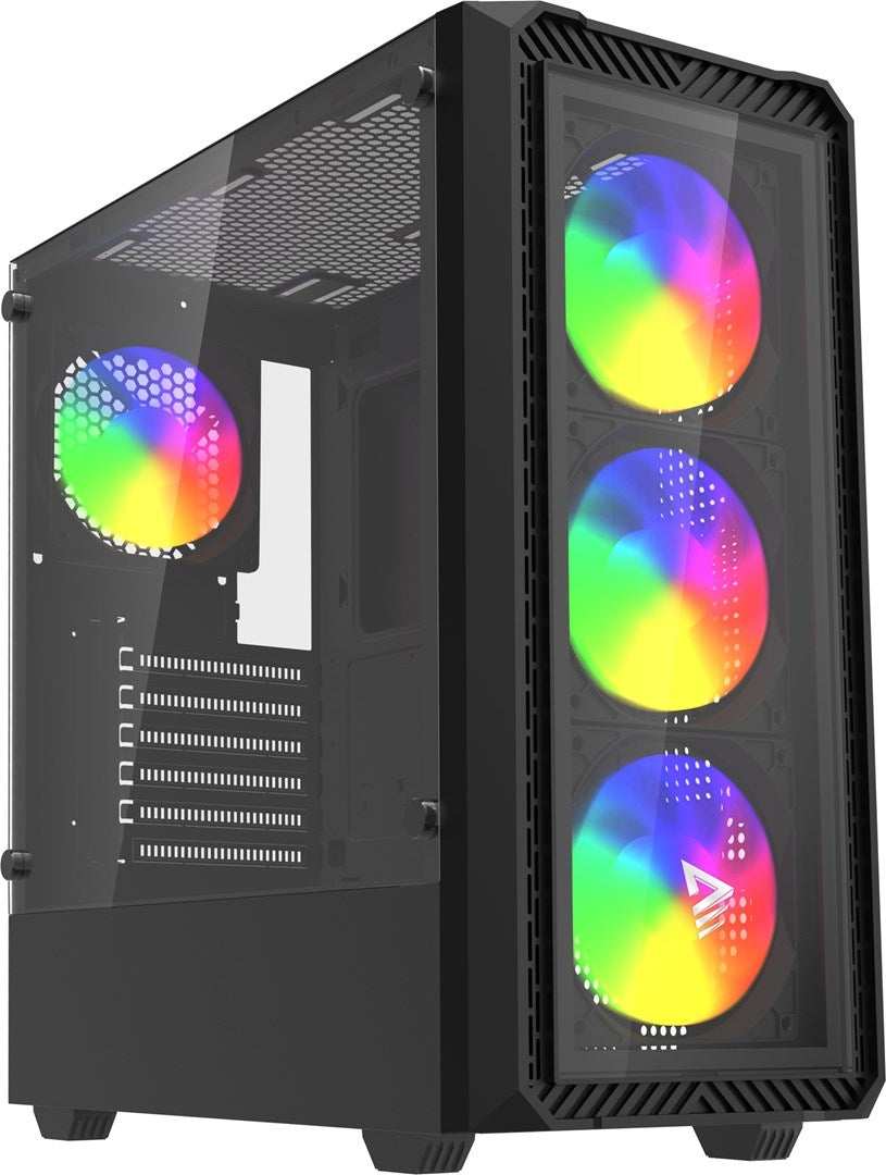 Savio Noctis Glass RGB Cube Black PC Case Micro ATX ATX