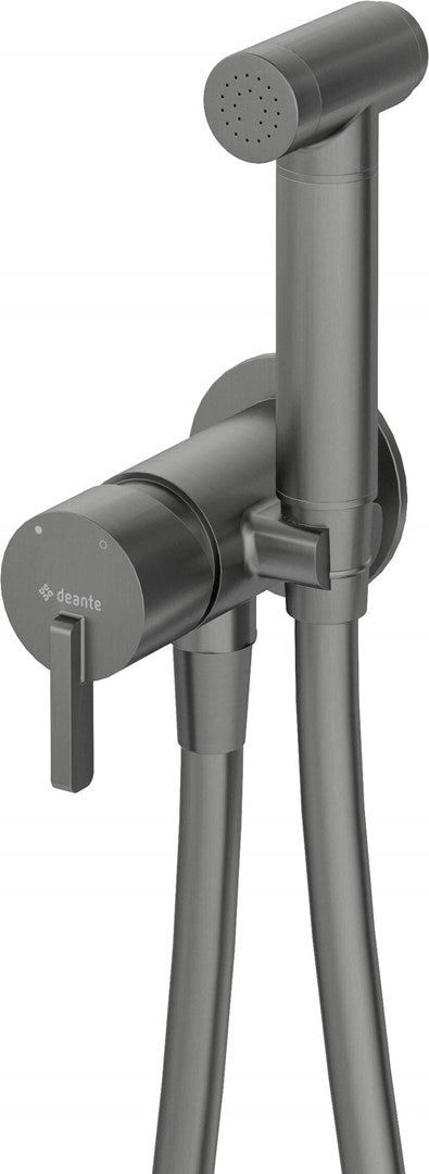 Deante Concealed Bidet Mixer with Bidetta Shower Head - Titanium - BQS D34M