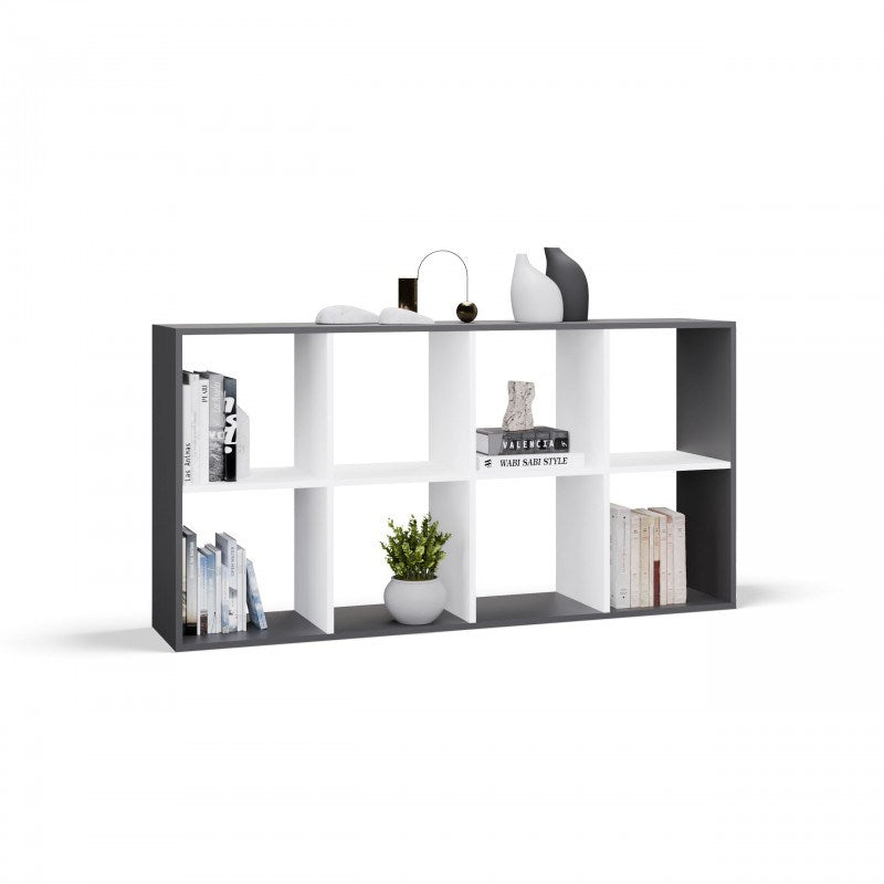 MALAX 2X4 SHELVING UNIT  ANTHRACITE/WHITE