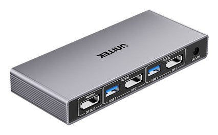 KVM Switch 8K@60Hz USB 3.0 5Gbps DP for Dual Computer Setup