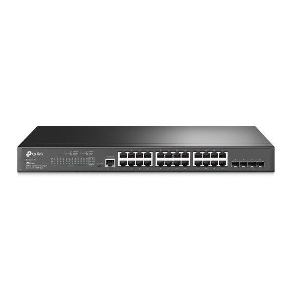 TP-Link JetStream 24-Port Gigabit L2 Managed Switch with 4 SFP Slots, Model 1627768, Black