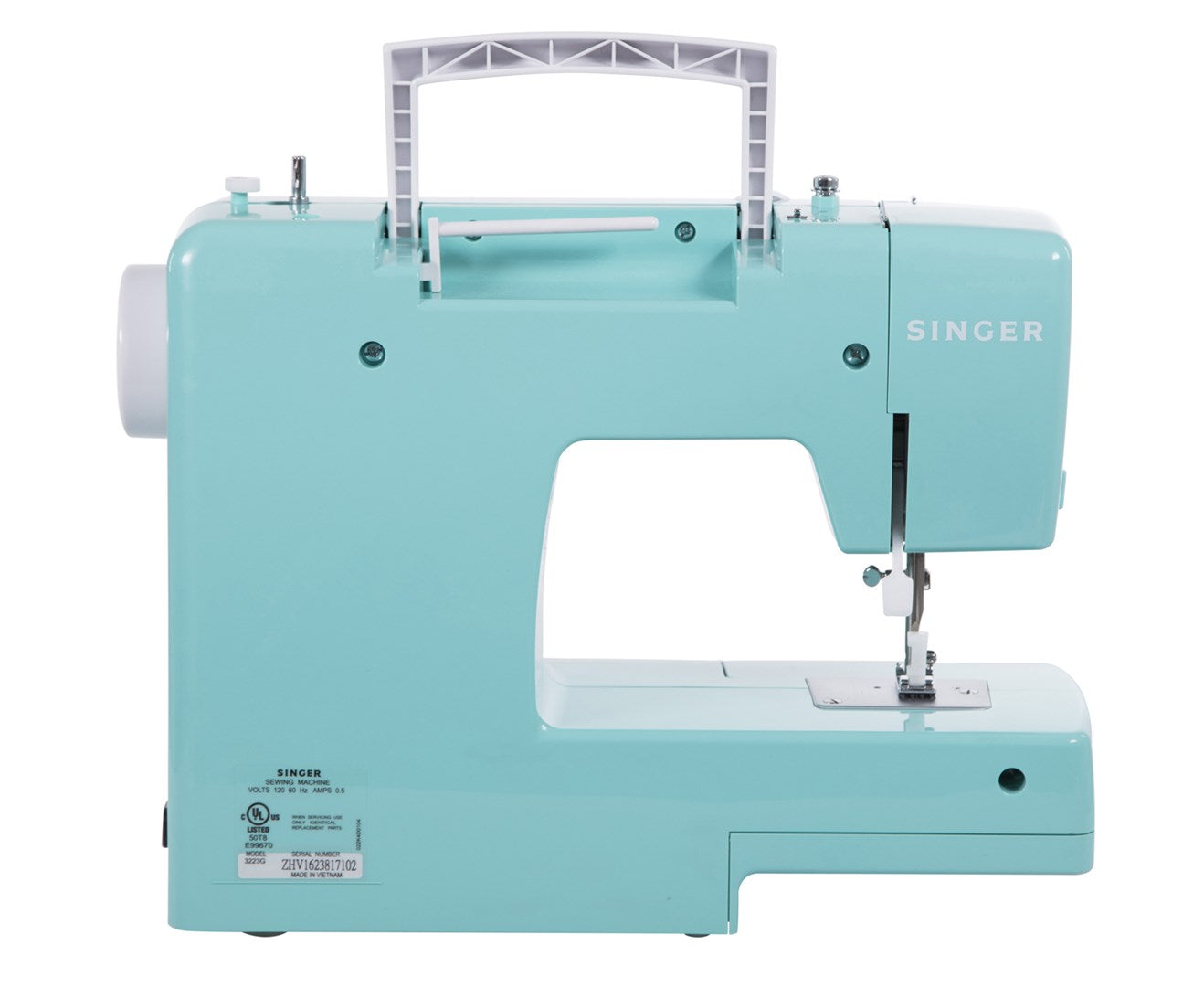 SINGER Simple 3223 G Semi-Automatic Sewing Machine Turquoise 4 Step Rotary Dial Zigzag Foot