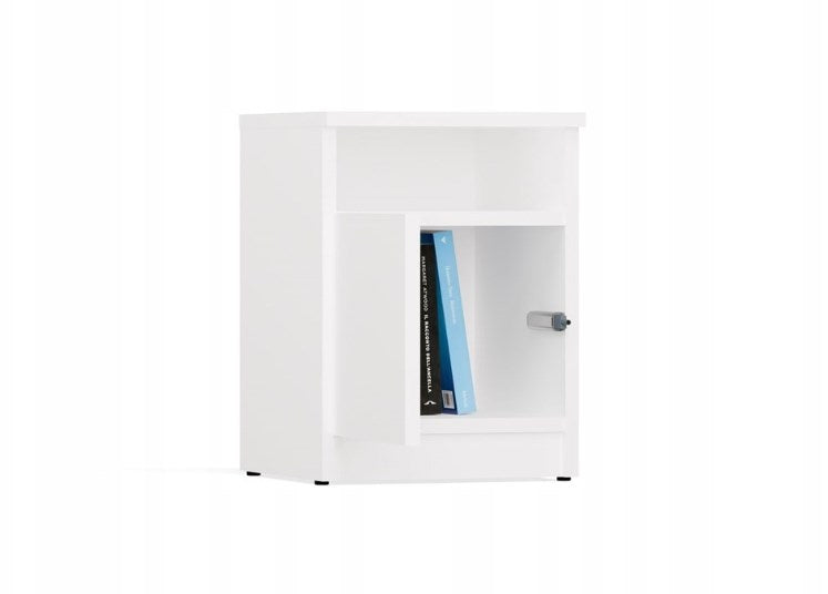 GALAX 30/1D White Bedside Table