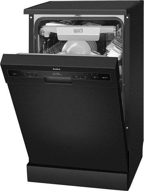 Amica Dishwasher Freestanding Black Adjustable Baskets DFM46C8EOiBH