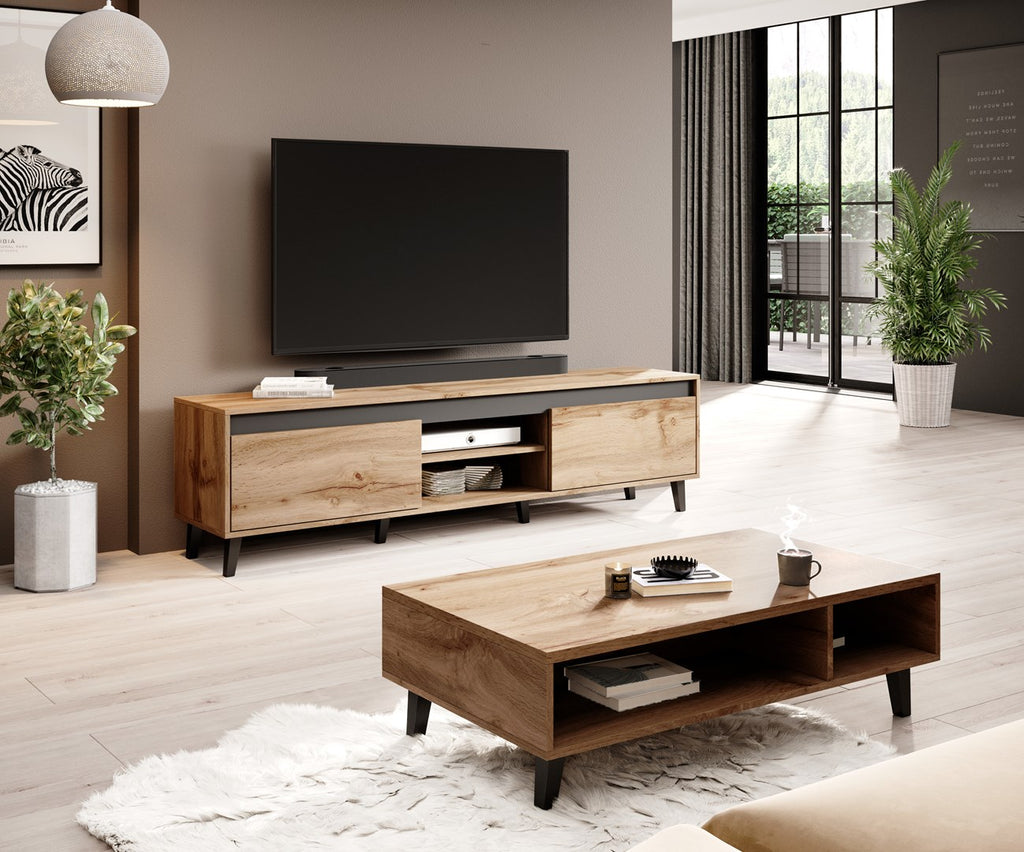 TV Stand NORD II 170 cm Wotan/Anthracite