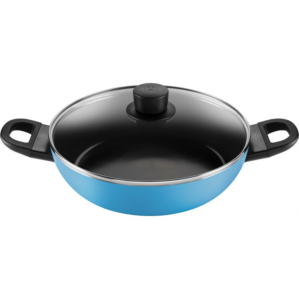BALLARINI CAPRERA Deep Frying Pan 28CM with Lid Blue