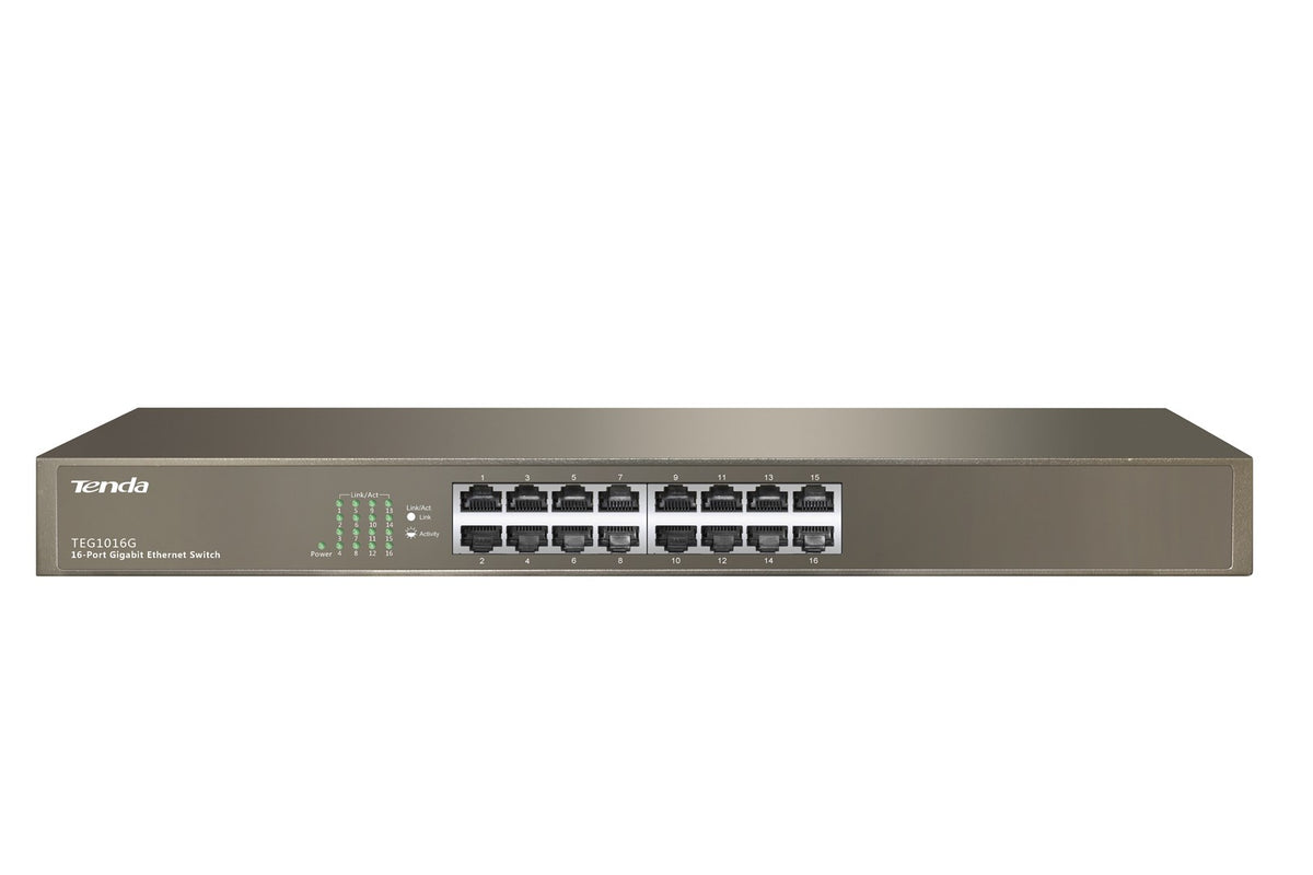 Tenda TEG1016G Unmanaged Gigabit Ethernet Network Switch 1U Blue