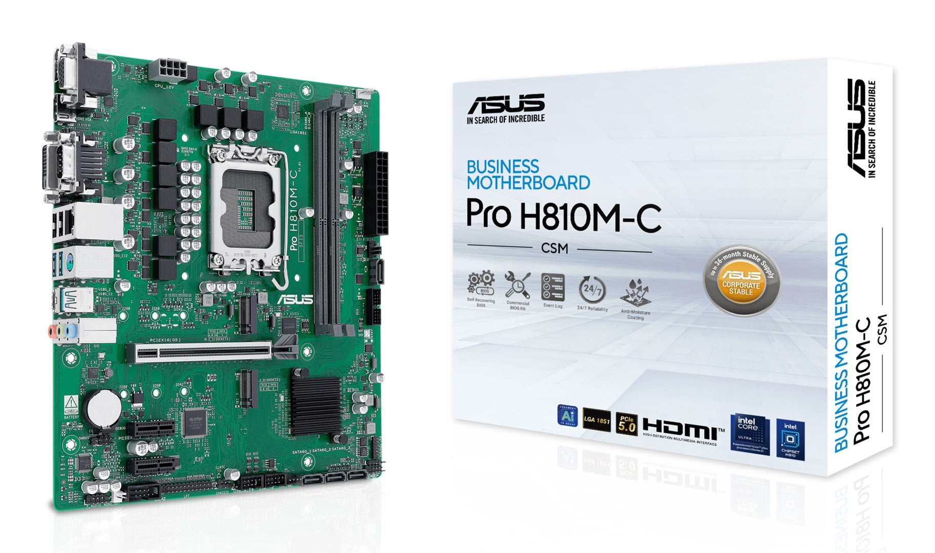 ASUS MB ASUS PRO H810M-C-CSM (Intel, LGA1851, DDR5, mATX) (90MB1KHP-M0EAYC)