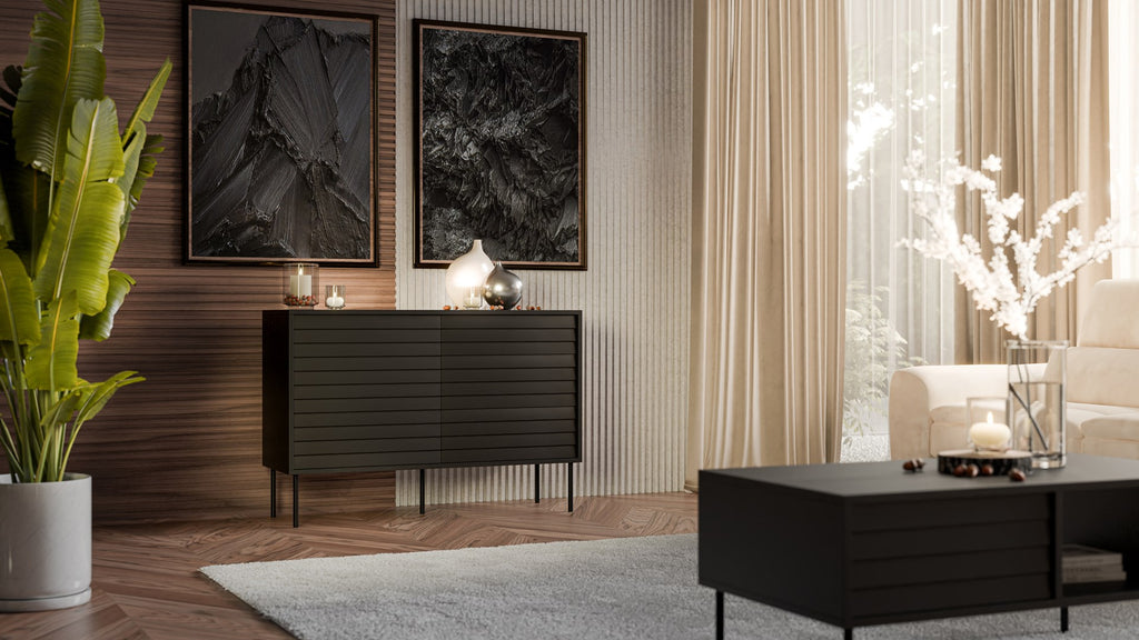 Cama CORTINA 1D3S Chest of Drawers 120x40x81 Black