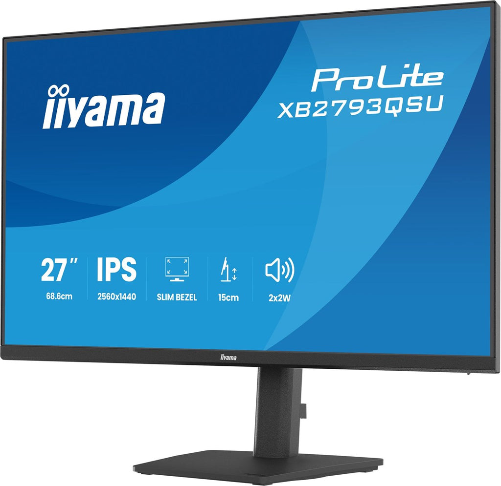 IIYAMA ProLite XB2793QSU-B1 27" Quad HD Monitor 2560x1440 75Hz IPS Black