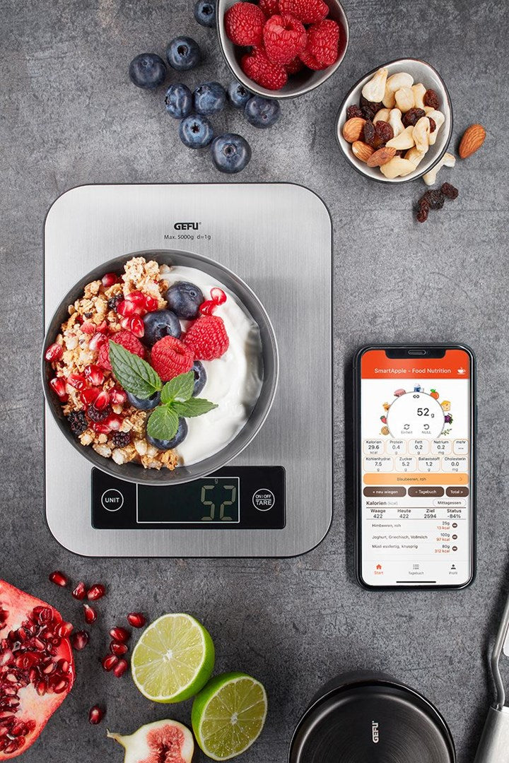 GEFU Electronic Kitchen Scale G-21930,5 kg Capacity, Stainless Steel