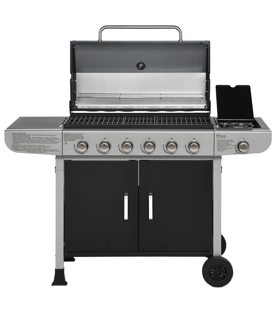 Ravanson Gas Barbecue GO-6 15.1 kW with Cast Iron Grate and 6 Cooking Zones