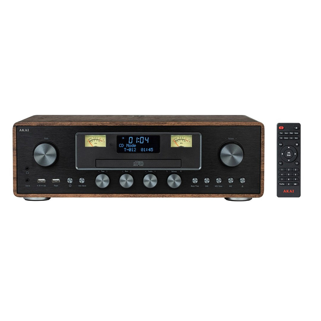 AKAI AM-100 RHAPSODY Stereo System - 30W RMS, Bluetooth 5.0, DAB+/FM, CD/USB, AUX