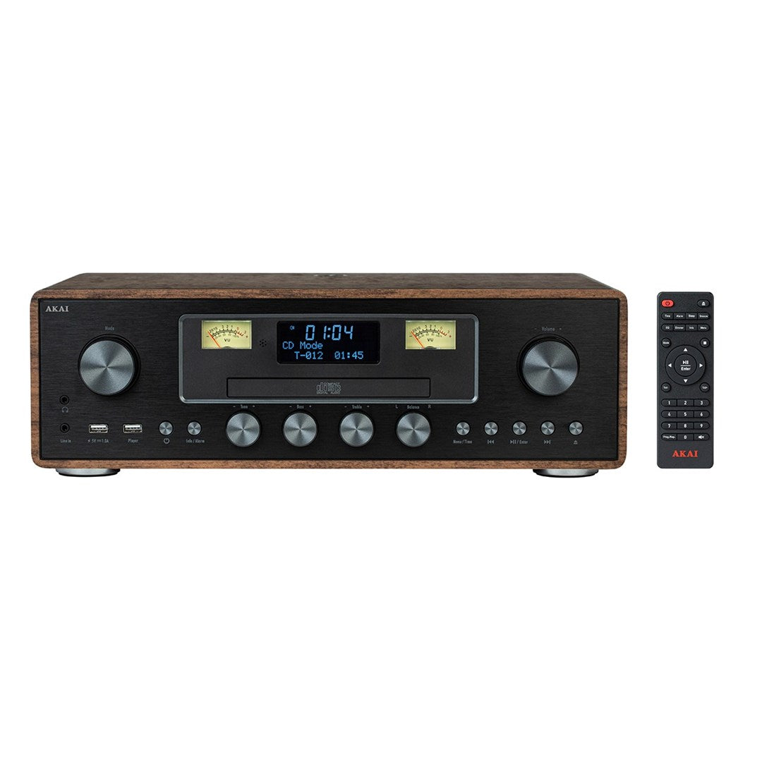 AKAI AM-100 RHAPSODY Stereo System - 30W RMS, Bluetooth 5.0, DAB+/FM, CD/USB, AUX