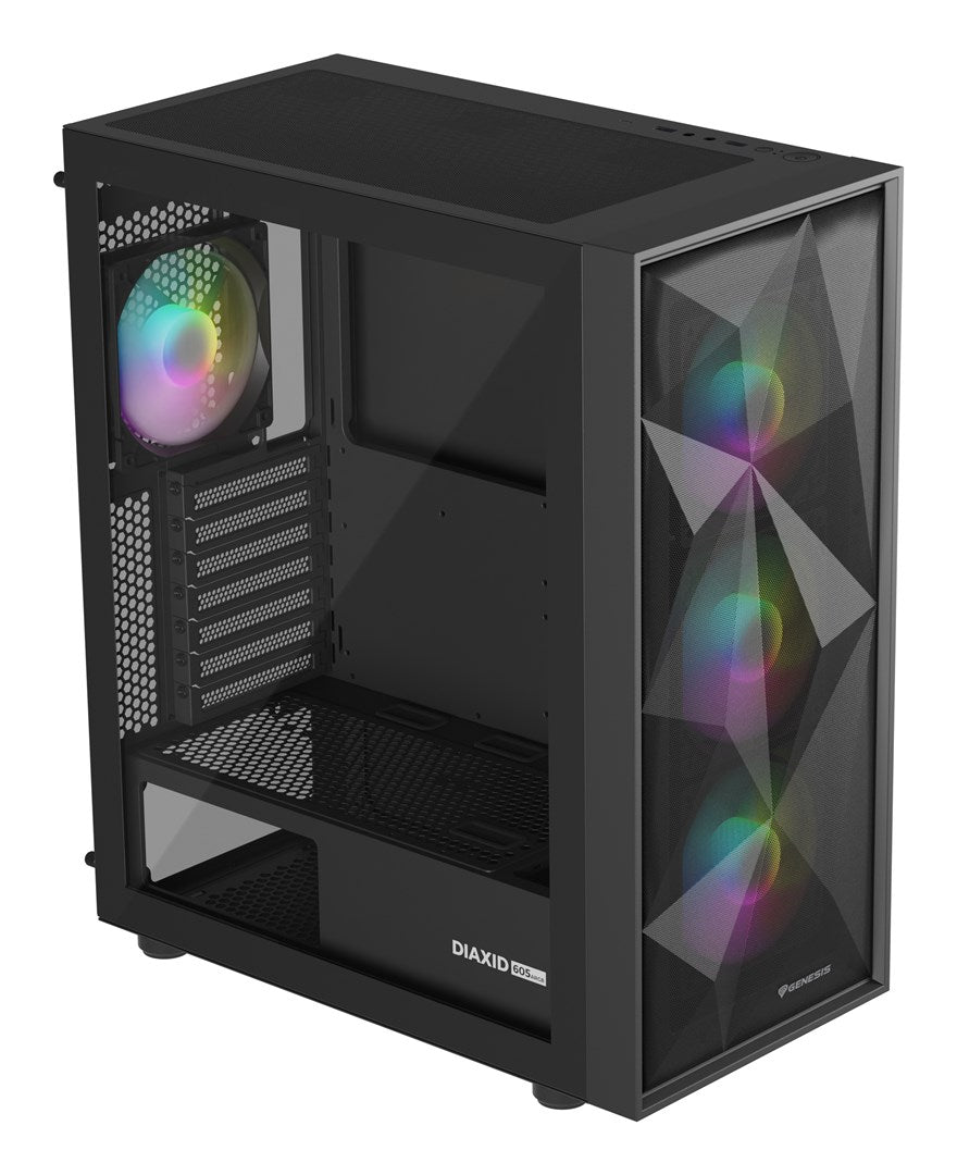 Genesis Diaxid 605 ARGB Midi Tower Case with USB-C Window Black