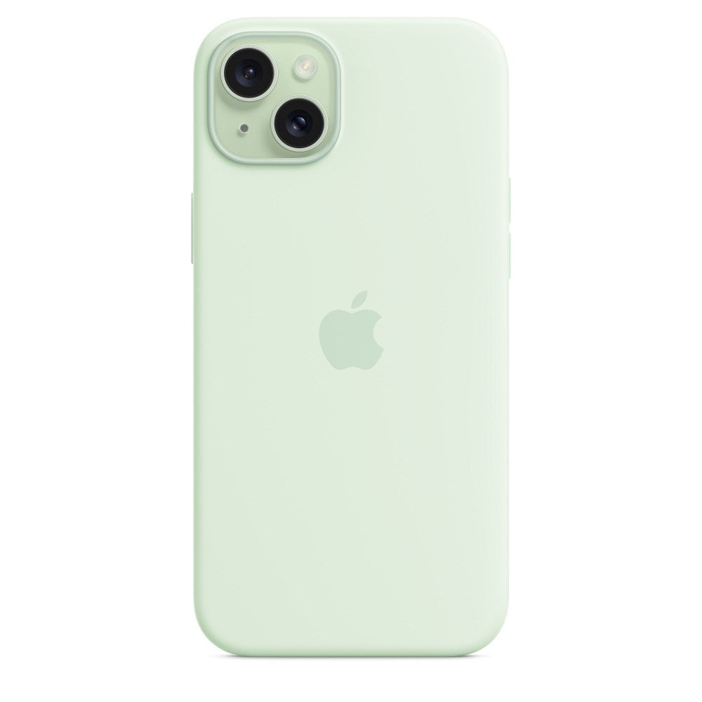Apple iPhone 15 Plus Silicone Case - Mint - MagSafe - Model MWNG3ZM/A