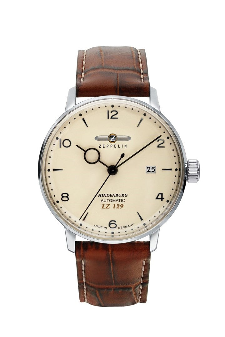 Zeppelin LZ129 Hindenburg 8062-5 Automatic Watch, Stainless Steel Case, Leather Strap, 50 M Water Resistance
