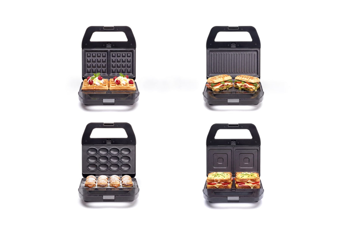 PROMIS Sandwich Maker 4-in-1 750W Non-Stick Plates STP45