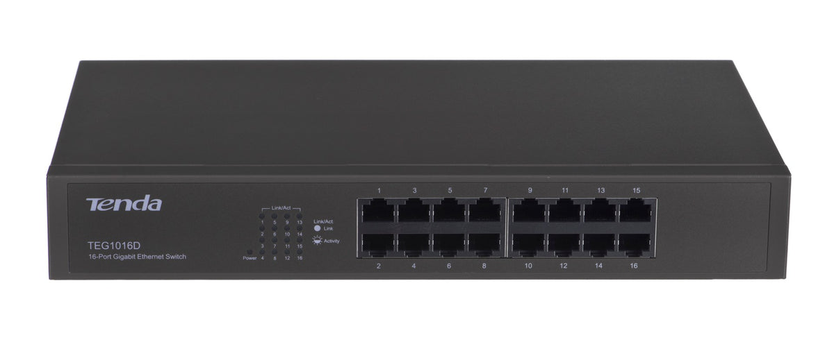 Tenda 16-port Gigabit Ethernet Switch Unmanaged Blue