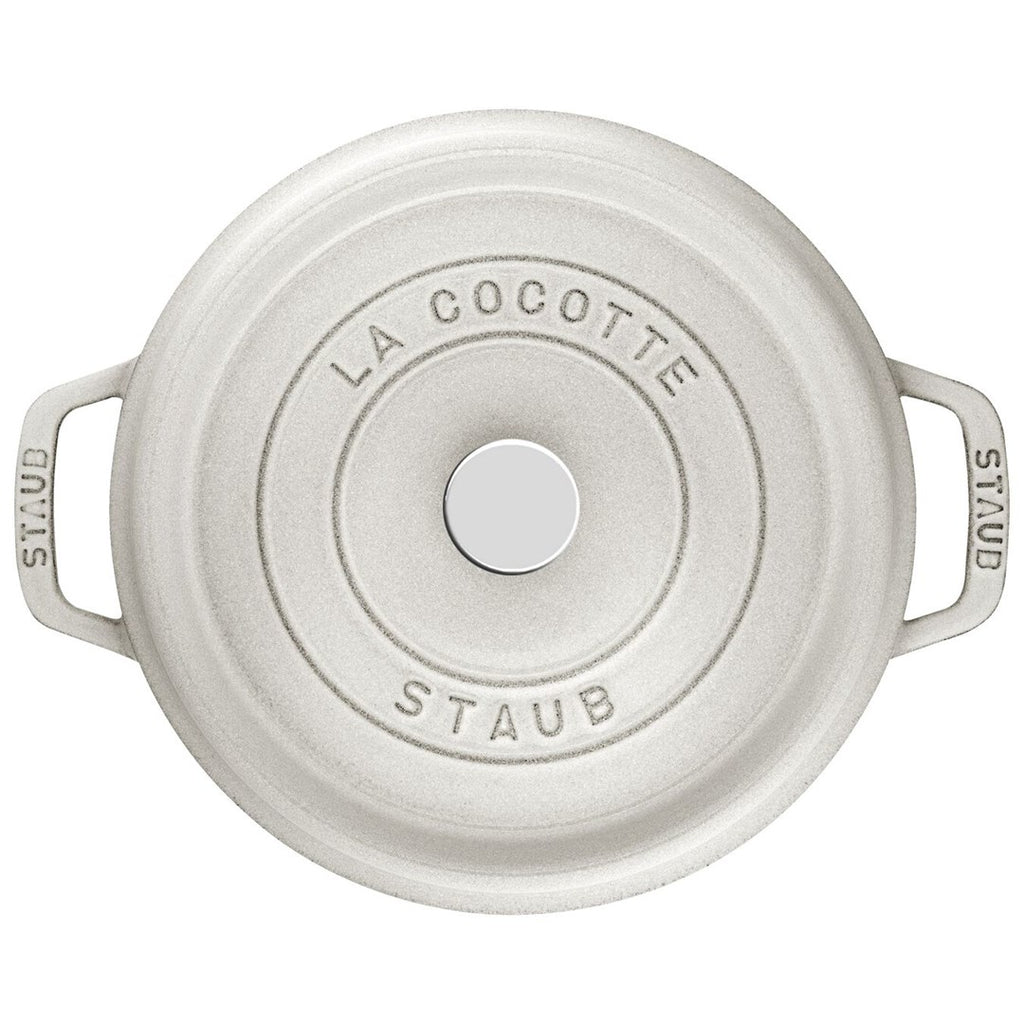 Staub Round Cast Iron Pot 5.2 ltr White Truffle