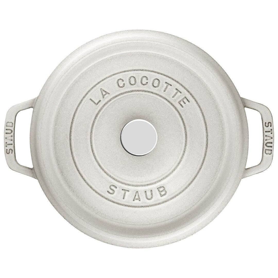 Staub Round Cast Iron Pot 5.2 ltr White Truffle