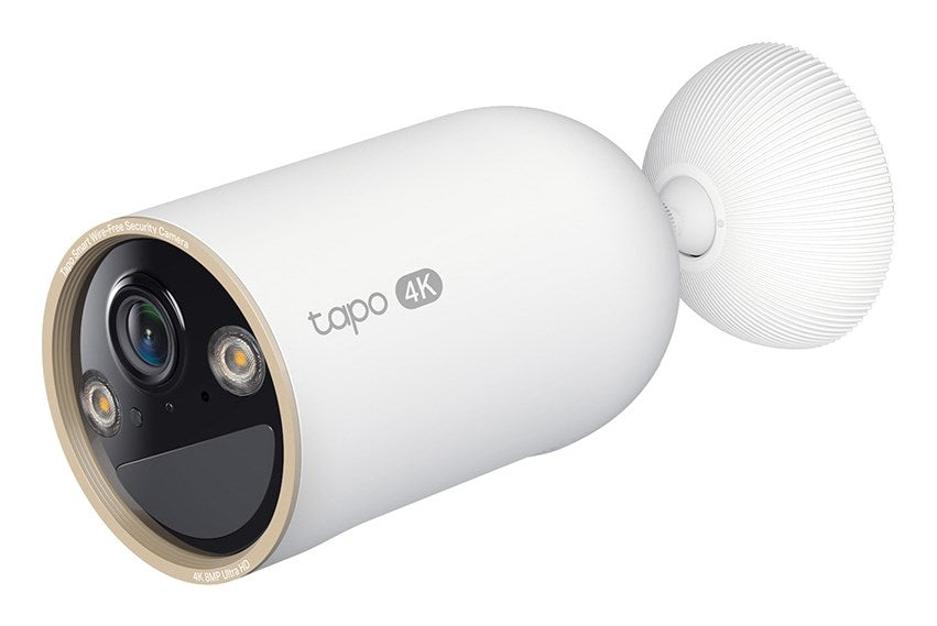 TP-Link Tapo Wire-Free Indoor/Outdoor Security Camera SPEC:4K UHD (3840x2160)  H.265/H.264 Supported  16x UHD Digital Zoom  2.4/5 GHz Dual Band Wi-Fi  10000mAh Rechargeable Lithium-ion Battery