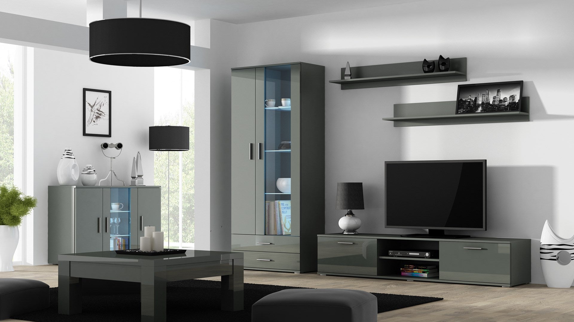 Cama Sideboard 120 cm SOHO S7 Grey/Grey Gloss