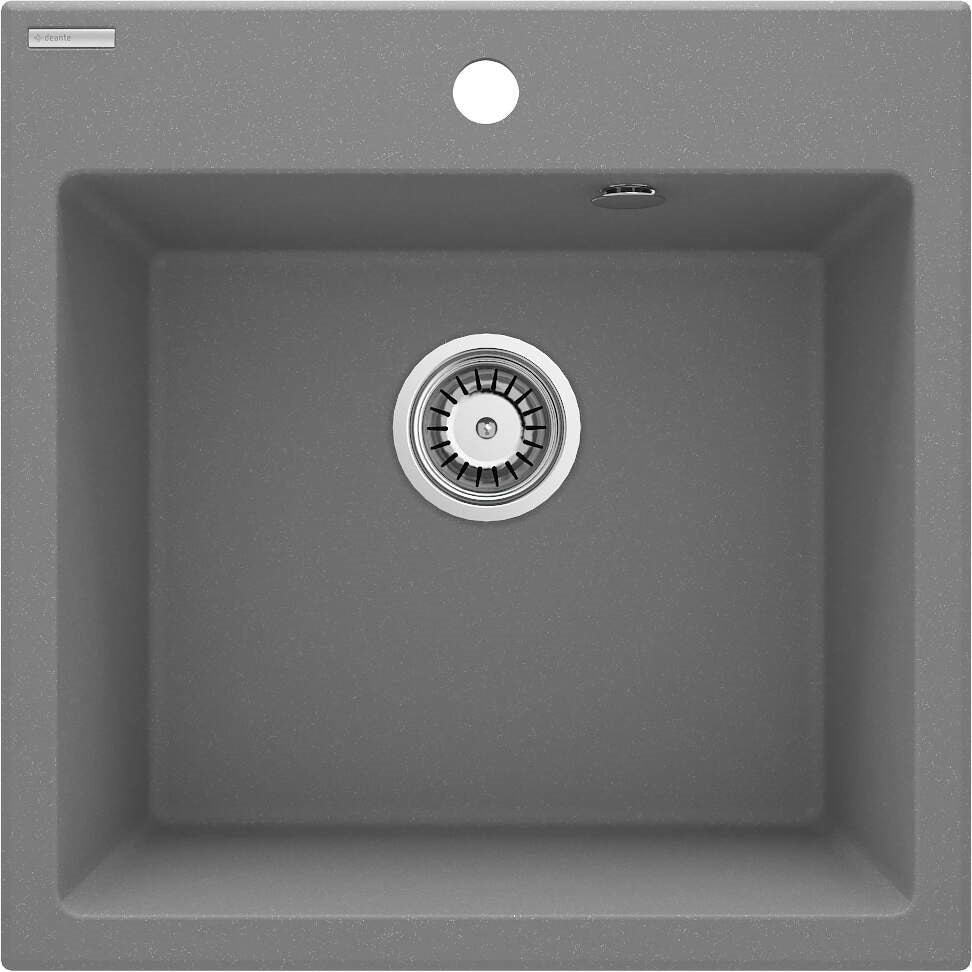 Deante Granite Sink 1-Bowl 50x50cm Metallic Grey Evora ZQJS103