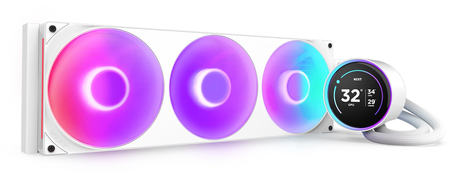 NZXT Kraken Elite 420 RGB AIO Liquid Cooler White - 420 mm Radiator, 3x 140 mm Fans