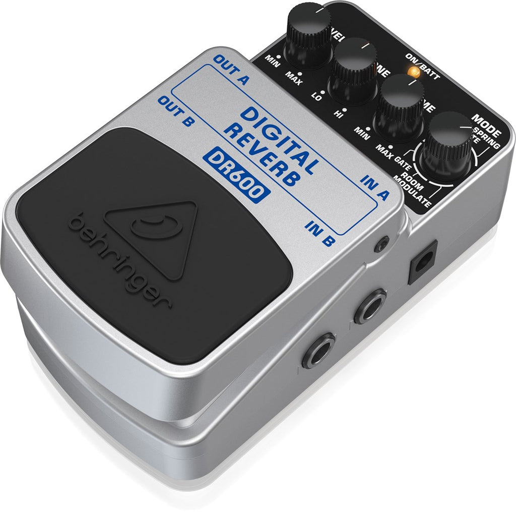 Behringer DR600 Digital Reverb Effect Pedal Black Silver
