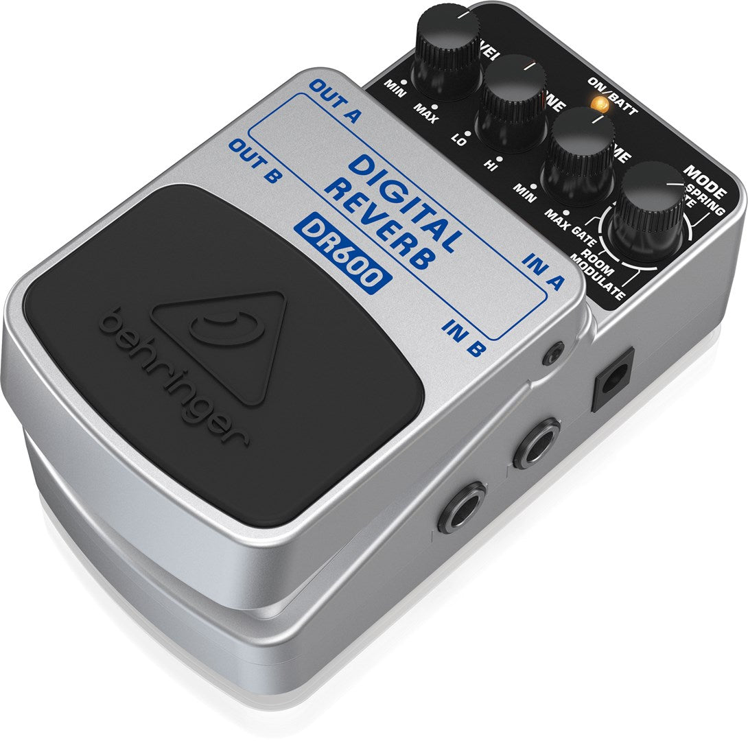 Behringer DR600 Digital Reverb Effect Pedal Black Silver