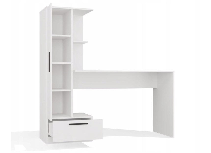 Cosmo Desk + Bookcase Set  White
