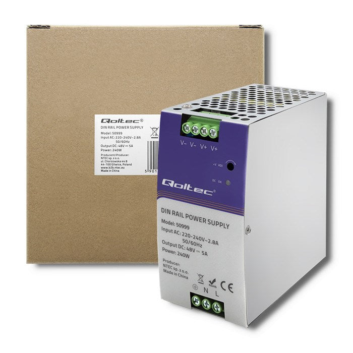 Qoltec Industrial Din Rail Power Supply 240W 48V 5A