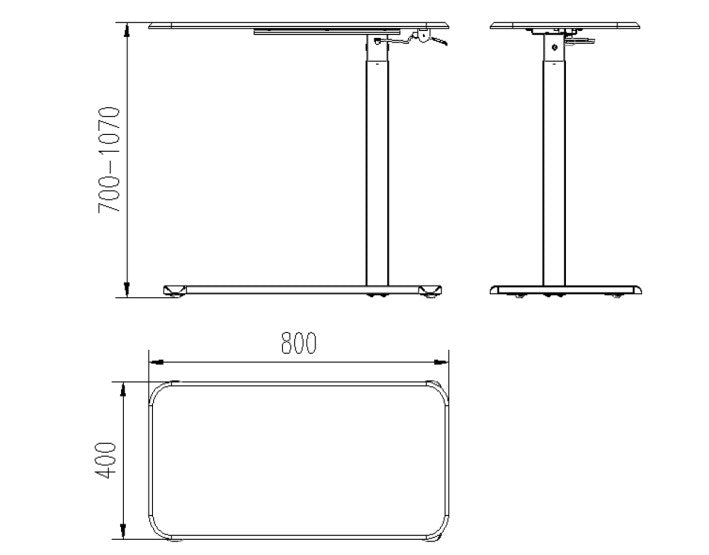 Desk/table with adjustable height Unique LAPTOP DESK black