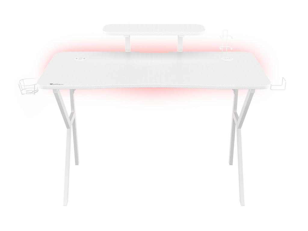 Genesis Gaming Desk HOLM 320 RGB White 120 cm x 75 cm