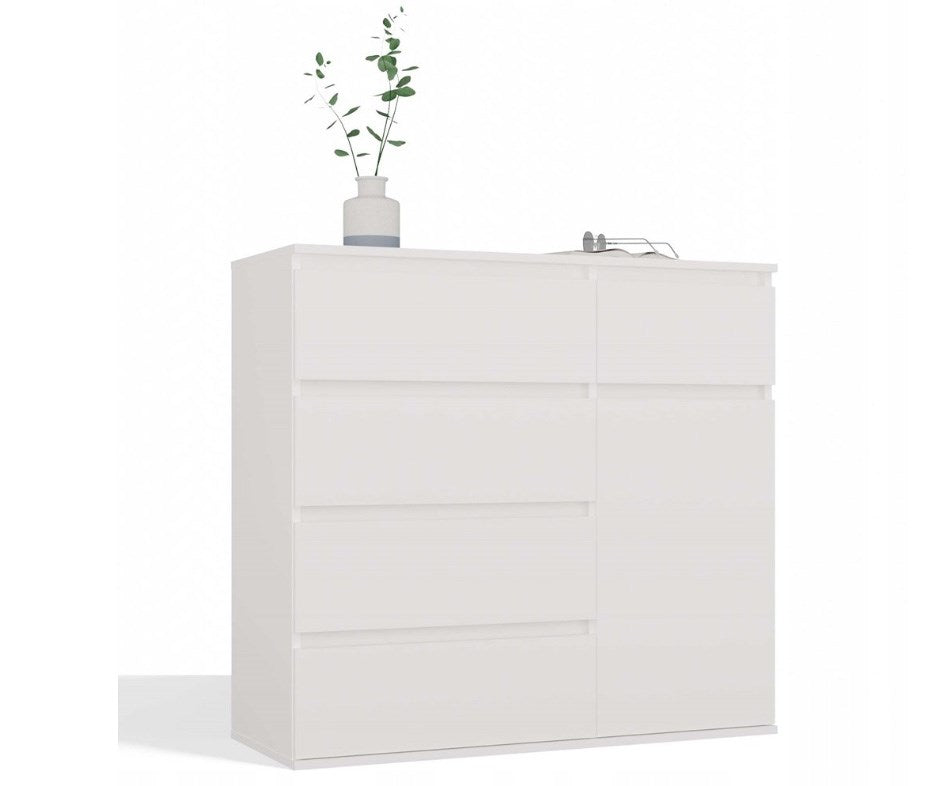 MALWA Chest of Drawers 1D5S White Modern