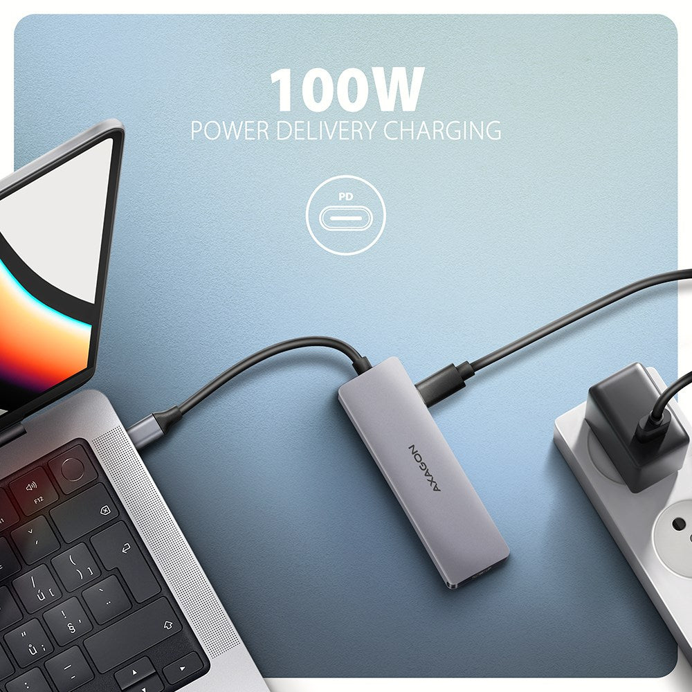 Axagon HMC-5H60 laptop dock/port replicator Wired USB 3.2 Gen 1 (3.1 Gen 1) Type-C Grey