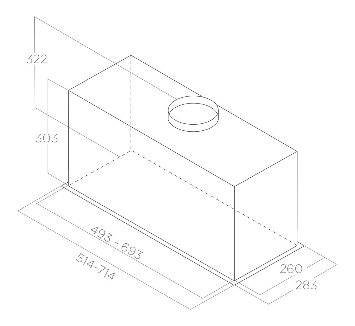 Elica LANE BL MAT/A/72 Built-in Black B 550 m3/h