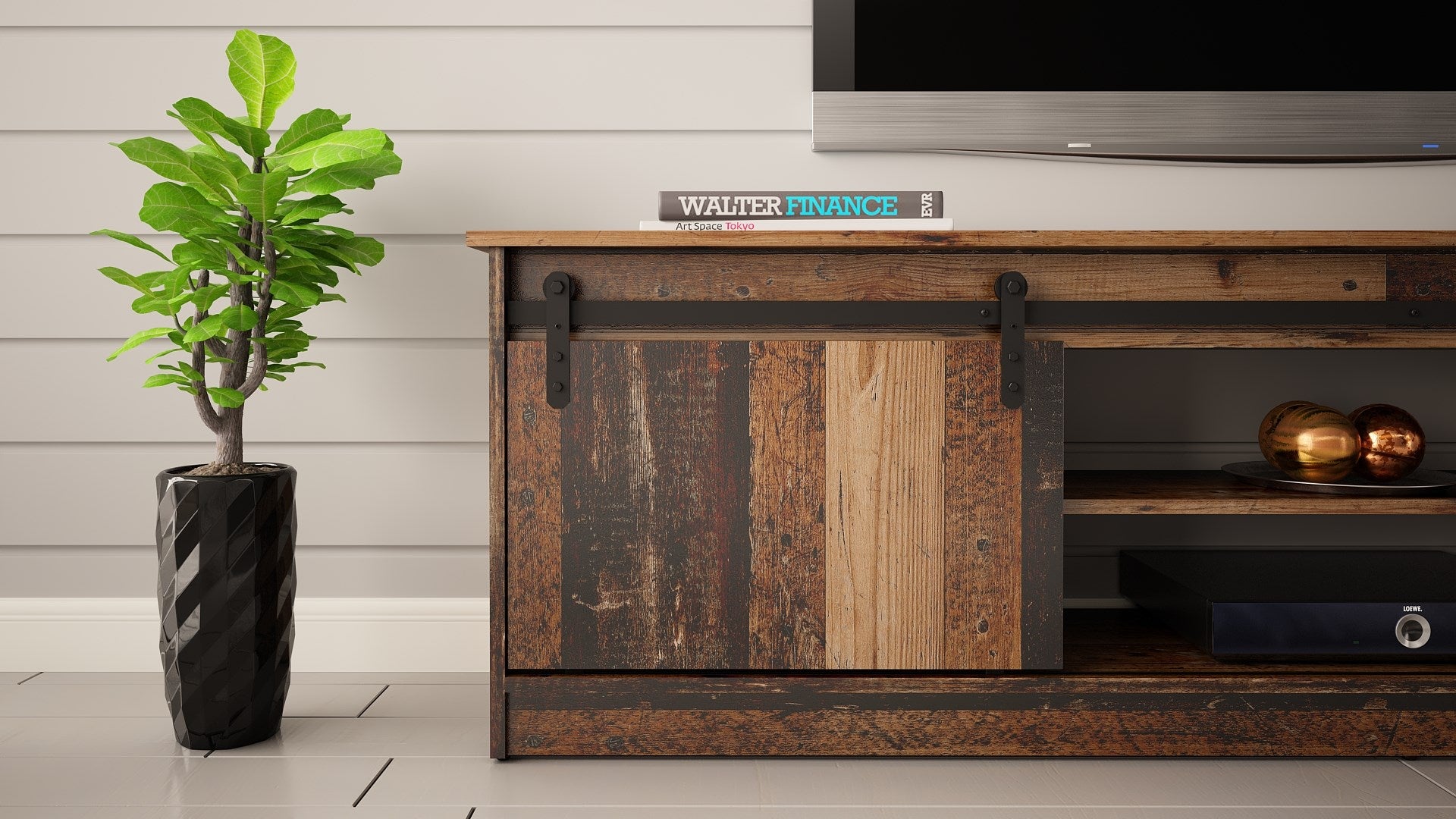 RTV GRANERO 200x56.7x35 Old Wood Cabinet